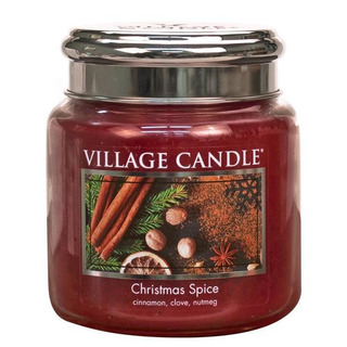 Village Candle Střední vonná svíčka ve skle Christmas Spice 397g - Vánoční koření