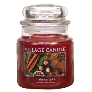 Village Candle Střední vonná svíčka ve skle Christmas Spice 397g - Vánoční koření