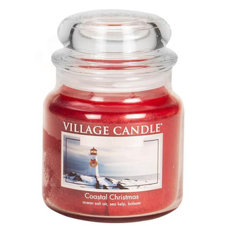 Village Candle Střední vonná svíčka ve skle Coastal Christmas 397g - Vánoce v přístavu
