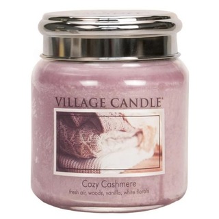 Village Candle Střední vonná svíčka ve skle Cozy Cashmere 397g - Kašmírové pohlazení