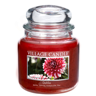 Village Candle Střední vonná svíčka ve skle Dahlia 397g - Jiřina