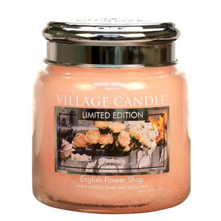 Village Candle Střední vonná svíčka ve skle English Flower Shop 397g - Anglické květiny