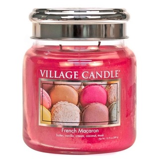 Village Candle Střední vonná svíčka ve skle French Macaroon 397g - Francouzské makronky