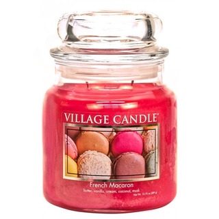 Village Candle Střední vonná svíčka ve skle French Macaroon 397g - Francouzské makronky