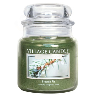 Village Candle Střední vonná svíčka ve skle Frozen Fir 397g - Jinovatka