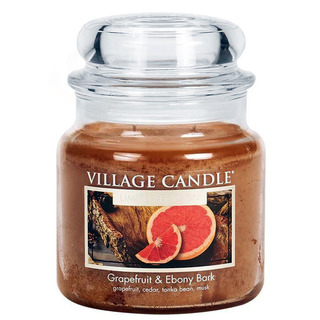 Village Candle Střední vonná svíčka ve skle Grapefruit and Ebony Bark 397g - Grapefruit a ebenové dřevo