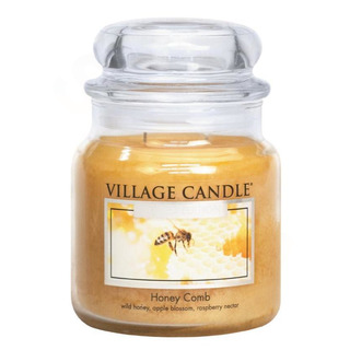 Village Candle Střední vonná svíčka ve skle Honey Comb 397g - Medový sen