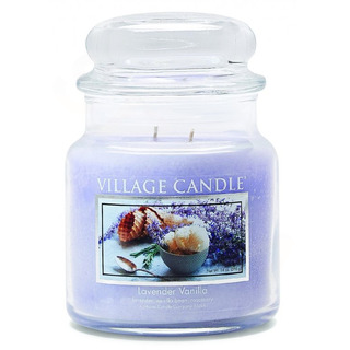 Village Candle Střední vonná svíčka ve skle Lavander Vanilla 397 g - Levandule a vanilka