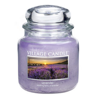 Village Candle Střední vonná svíčka ve skle Lavender 397g - Levandule