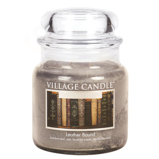 Village Candle Střední vonná svíčka ve skle Leather Bound 397g - Nádech minulosti