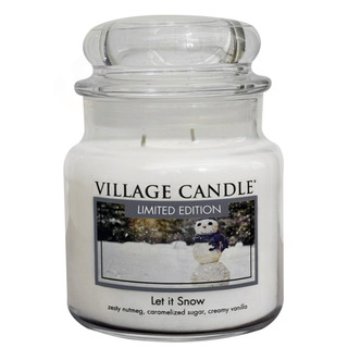 Village Candle Střední vonná svíčka ve skle Let it Snow 397g - Sněhová nadílka