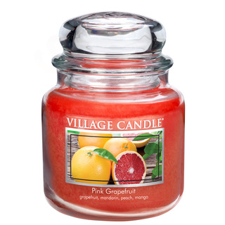 Village Candle Střední vonná svíčka ve skle Pink Grapefruit 397g - Růžový grapefruit