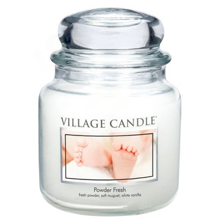 Village Candle Střední vonná svíčka ve skle Powder Fresh 397g - Pudrová svěžest
