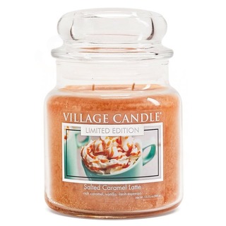 Village Candle Střední vonná svíčka ve skle Salted Caramel Latte 397g
