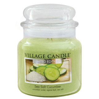 Village Candle Střední vonná svíčka ve skle Sea Salt Cucumber 397g - Mořská svěžest