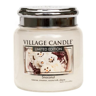 Village Candle Střední vonná svíčka ve skle Snoconut 397g - Kokosový sníh