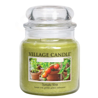 Village Candle Střední vonná svíčka ve skle Tomato Vine 397g - Rajčatová zahrádka