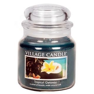 Village Candle Střední vonná svíčka ve skle Tropical Getaway 397g - Víkend v tropech