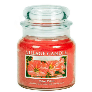 Village Candle Střední vonná svíčka ve skle Velvet Petals 397g - Sametové květy