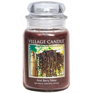 Village Candle Velká vonná svíčka ve skle Acai Berry Tobac 645g - Tabák a plody akai