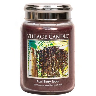 Village Candle Velká vonná svíčka ve skle Acai Berry Tobac 645g - Tabák a plody akai