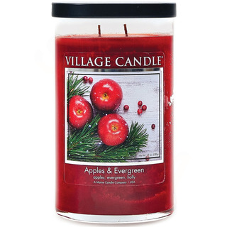 Village Candle Velká vonná svíčka ve skle Apples Evergreen 602g