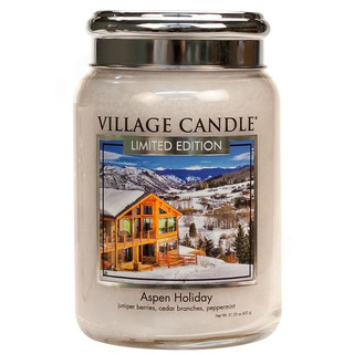 Village Candle Velká vonná svíčka ve skle Aspen Holiday 645g - Sváteční Aspen