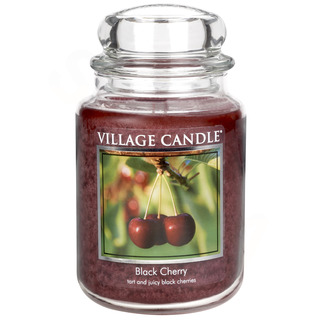 Village Candle Velká vonná svíčka ve skle Black Cherry 645g - Černá třešeň