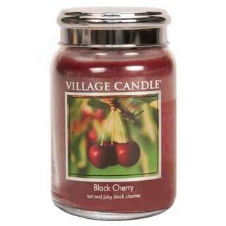 Village Candle Velká vonná svíčka ve skle Black Cherry 645g - Černá třešeň