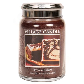 Village Candle Velká vonná svíčka ve skle Brownie Delight 645g - Čokoládový dortík