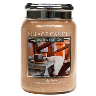 Village Candle Velká vonná svíčka ve skle Chalet Latte 645g - Latté v horské boudě