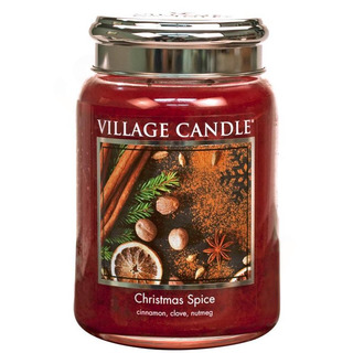 Village Candle Velká vonná svíčka ve skle Christmas Spice 645g - Vánoční koření