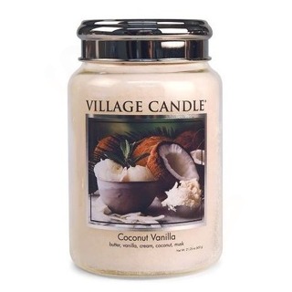 Village Candle Velká vonná svíčka ve skle Coconut Vanilla 645g - Kokos a vanilka