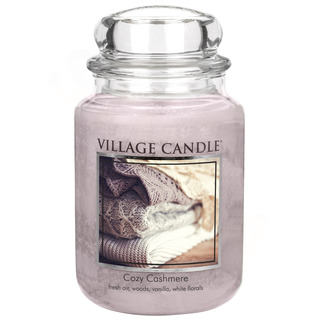 Village Candle Velká vonná svíčka ve skle Cozy Cashmere 645g - Kašmírové pohlazení