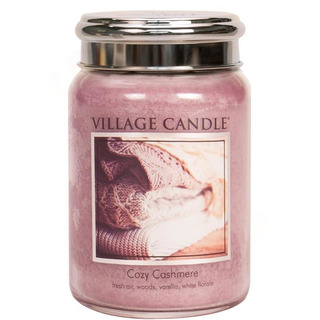 Village Candle Velká vonná svíčka ve skle Cozy Cashmere 645g - Kašmírové pohlazení