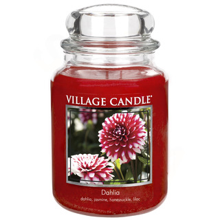 Village Candle Velká vonná svíčka ve skle Dahlia 645g - Jiřina