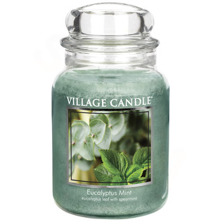 Village Candle Velká vonná svíčka ve skle Eucalyptus Mint 645g - Eukalyptus a máta