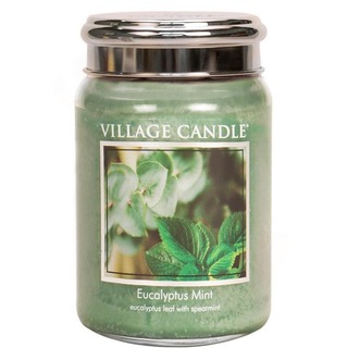 Village Candle Velká vonná svíčka ve skle Eucalyptus Mint 645g - Eukalyptus a máta