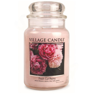 Village Candle Velká vonná svíčka ve skle Fresh Cut Peony 645g - Pivoňky