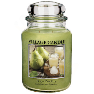 Village Candle Velká vonná svíčka ve skle Ginger Pear Fizz 645g - Hruškový fizz se zázvorem