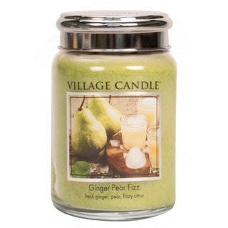 Village Candle Velká vonná svíčka ve skle Ginger Pear Fizz 645g - Hruškový fizz se zázvorem