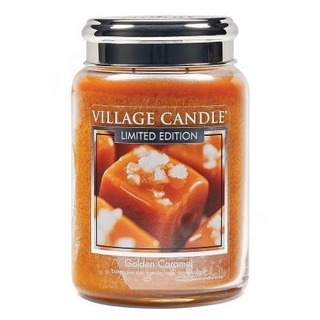 Village Candle Velká vonná svíčka ve skle Golden Caramel 645g - Zlatý karamel