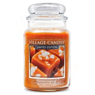Village Candle Velká vonná svíčka ve skle Golden Caramel 645g - Zlatý karamel