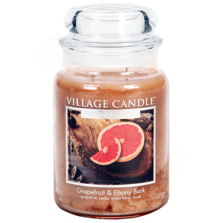 Village Candle Velká vonná svíčka ve skle Grapefruit and Ebony Bark 645g - Grapefruit a ebenové dřevo