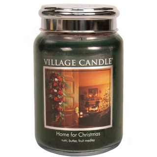 Village Candle Velká vonná svíčka ve skle Home for Christmas 645g - Kouzlo Vánoc