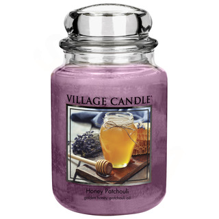 Village Candle Velká vonná svíčka ve skle Honey Patchouli 645g - Med a pačuli