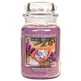 Village Candle Velká vonná svíčka ve skle Lavender Sea Salt 645g - Levandule s mořskou solí