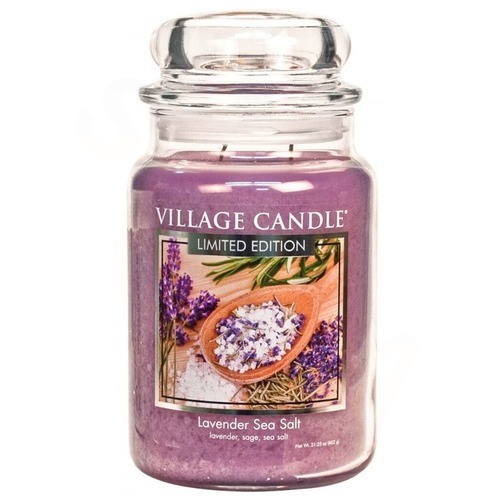 Velká vonná svíčka ve skle Lavender Sea Salt 645g - Levandule s mořskou solí