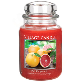 Village Candle Velká vonná svíčka ve skle Pink Grapefruit 645g - Růžový grapefruit