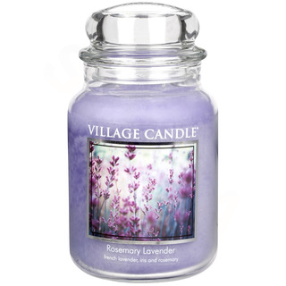 Village Candle Velká vonná svíčka ve skle Rosemary Lavender 645g - Rozmarýn a levandule